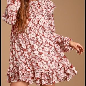 Free People babydoll floral mini dress